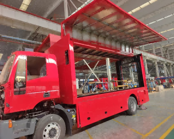 Ein-Knopf-erweiterbare Tragflächen-Trocken-LKW-Karosserie